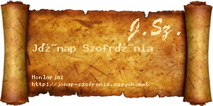 Jónap Szofrónia névjegykártya